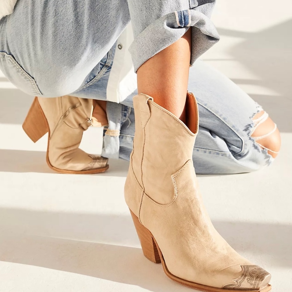 Free People Brayden Western Boots BONE